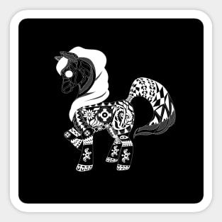 don pony cute mini horse ecopop art in mexican art design Sticker